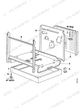 Взрыв-схема плиты (духовки) Electrolux EK6468B1 - Схема узла Housing 001